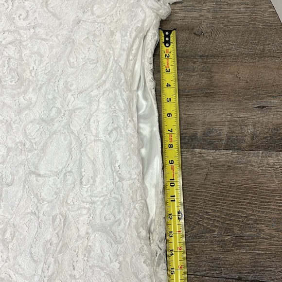 Betsy Johnson Vintage Lace Overlayed Cap Sleeve Mini Dress Size 10 - Picture 9 of 13